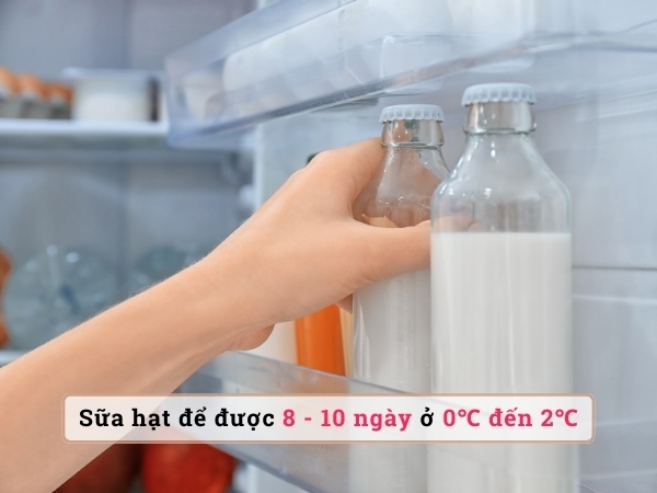 Bảo quản sữa hạt trong tủ lạnh