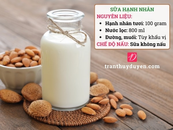 Công thức nấu sữa hạnh nhân